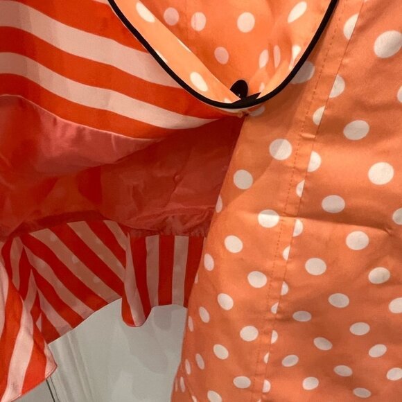 Bcbg coral polkat dot trench jacket 100% silk size 6 - Picture 7 of 12